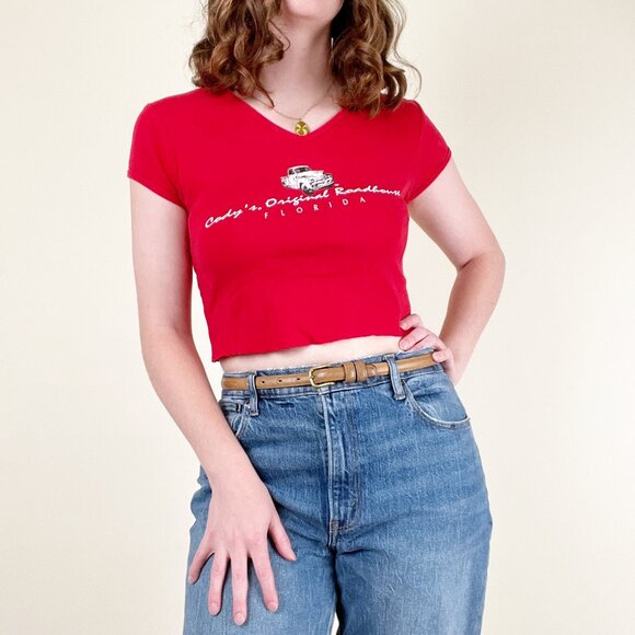 Vintage 90s Y2K Baby Tee Cropped Top Crop Graphic T-Shirt Fitted Sexy 90's 2000s - Picture 3 of 7